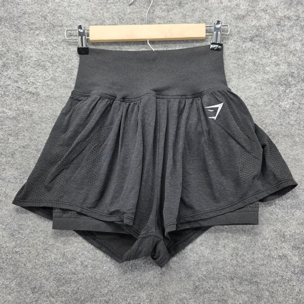 Gymshark Shorts Womens Small Black High Rise 2-in-1 Lined Training B2A50